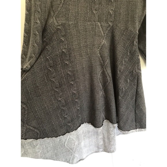 house of Vansickle large women's 3/4 sleeve boho hippie gray top - Picture 5 of 7
